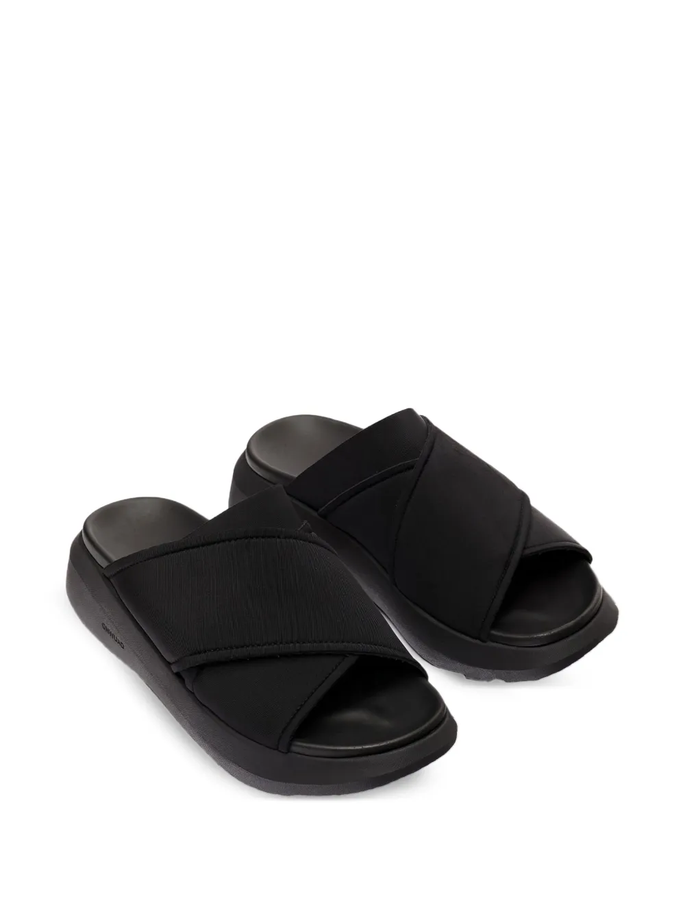ONWUAD Kriss cross-strap slides Black