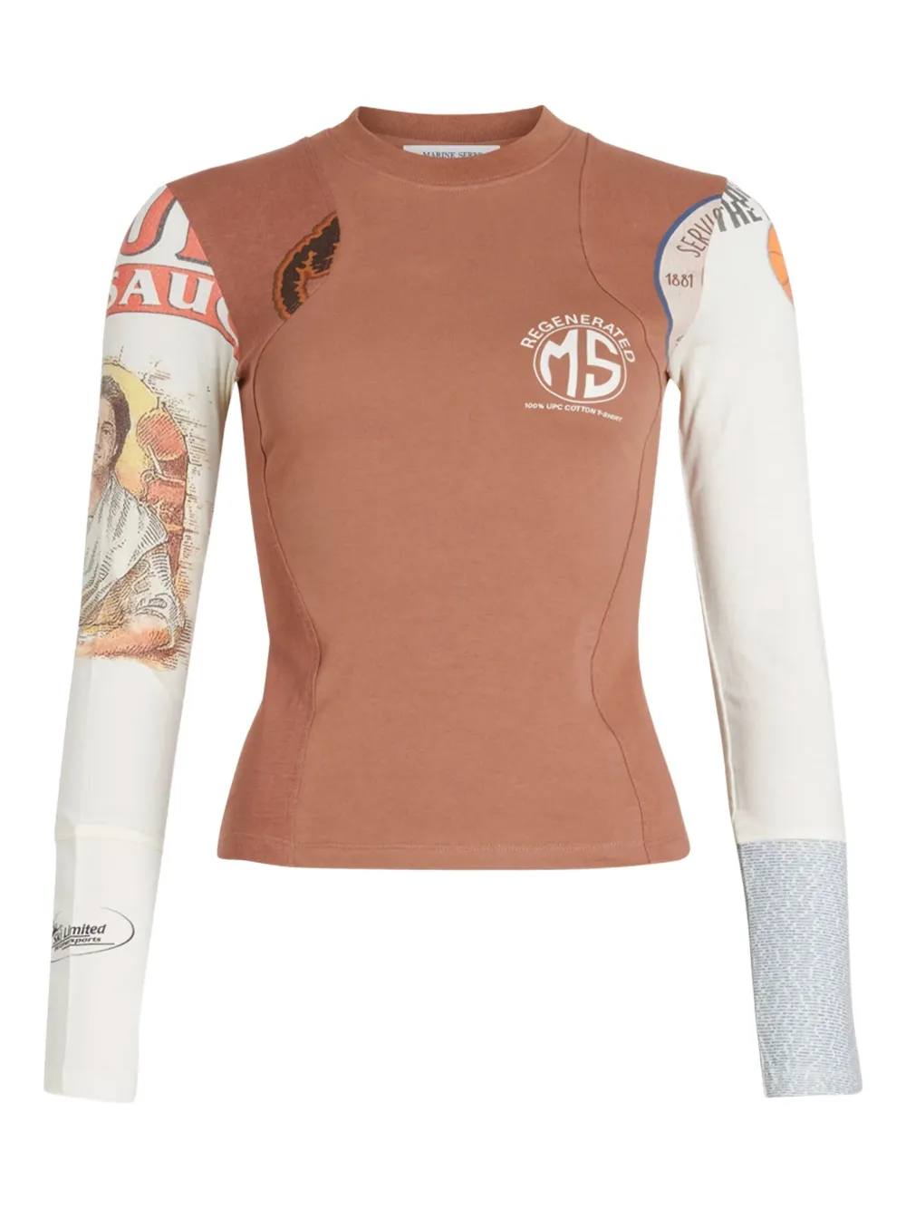 graphic-print long-sleeve top