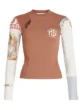Marine Serre graphic-print long-sleeve top - Neutrals