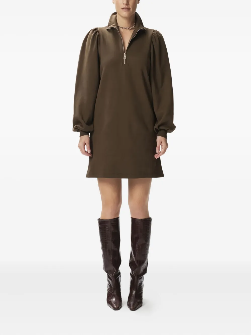 Gestuz zip-front mini dress Bruin