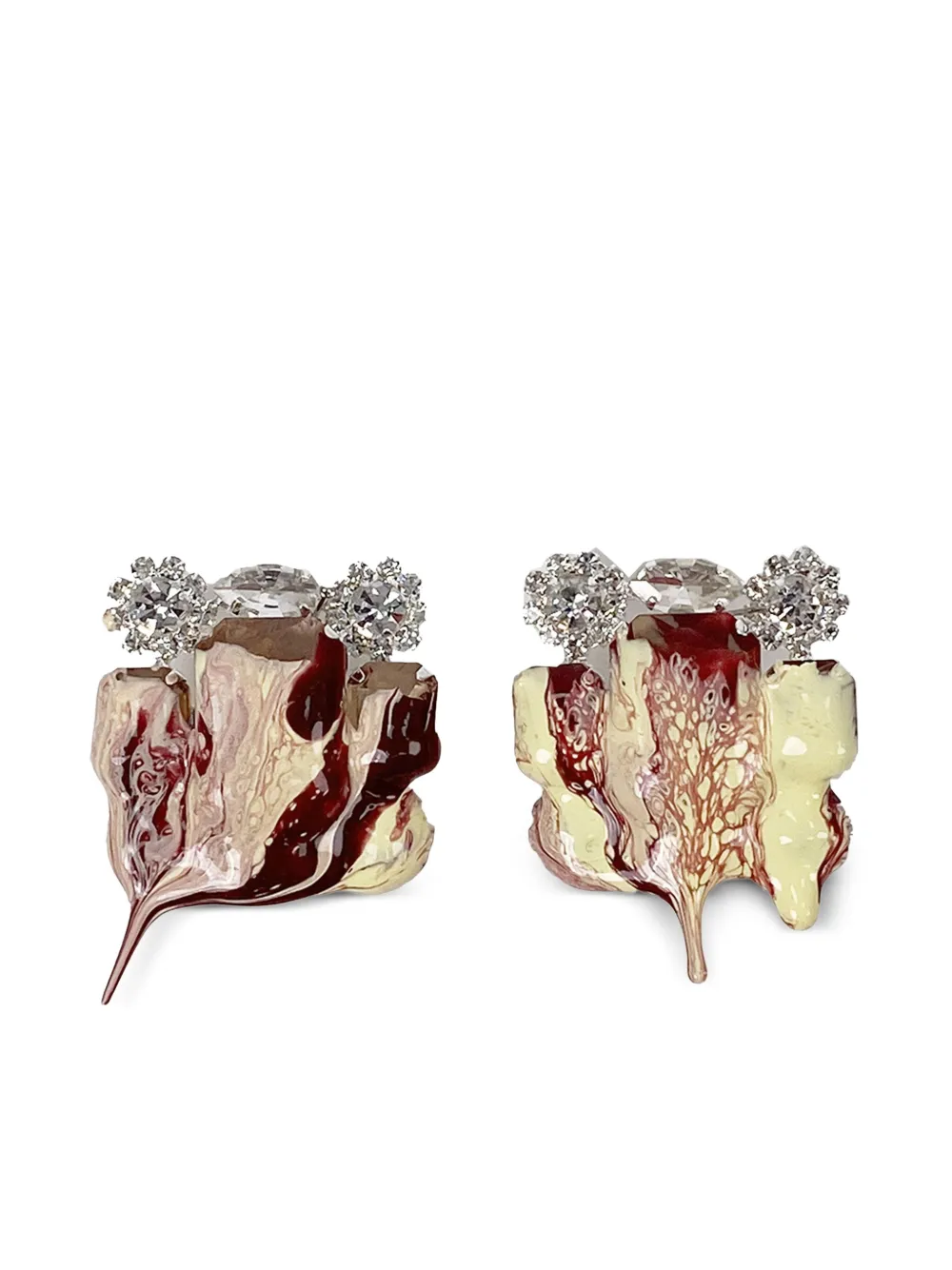 Ottolinger rhinestone earrings - Zilver
