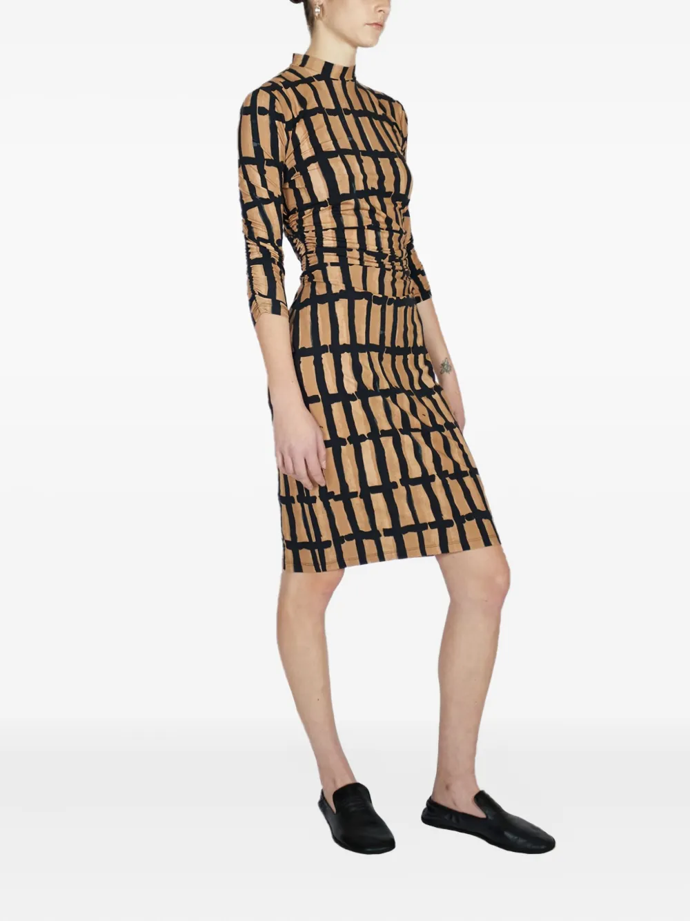 Proenza Schouler grid-print midi dress - Beige