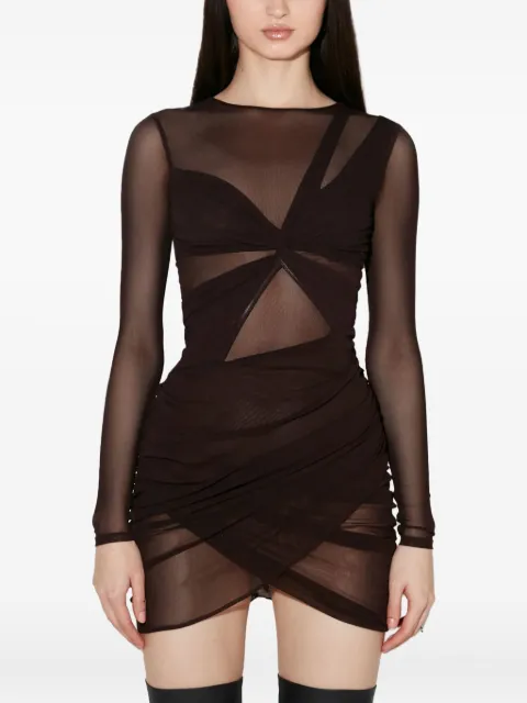 MISBHV twist-front mesh mini dress