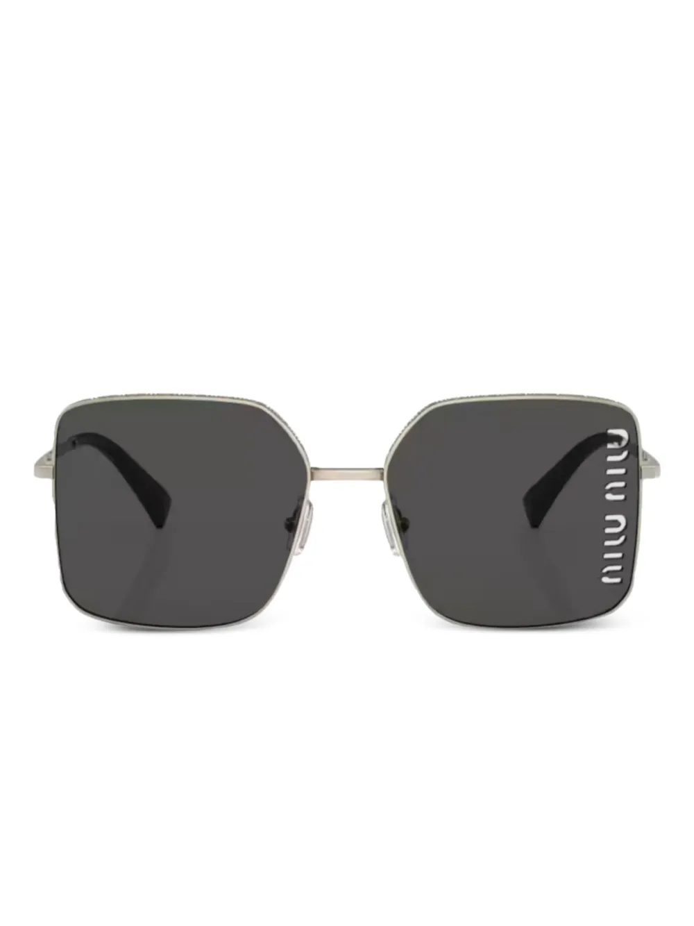 Miu Miu Eyewear square-frame logo sunglasses - シルバートーン Miu Miu Eyewear square-frame logo sunglasses - シルバートーン