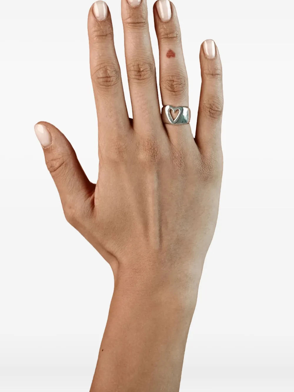 NO MORE Glam Heart cut-out band ring - Zilver