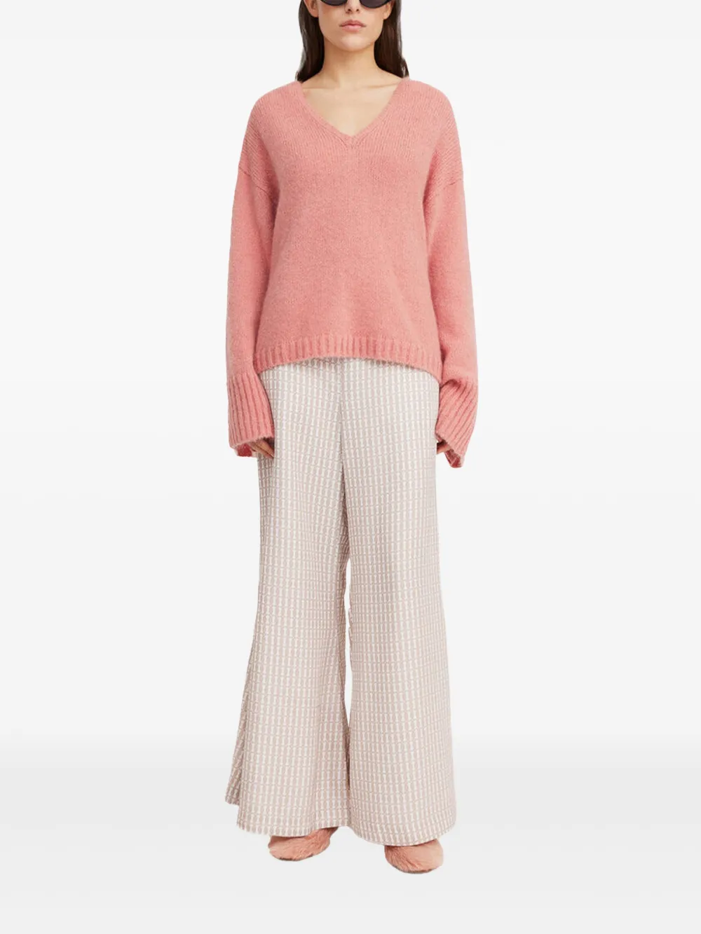 By Malene Birger High waist palazzo broek - Beige