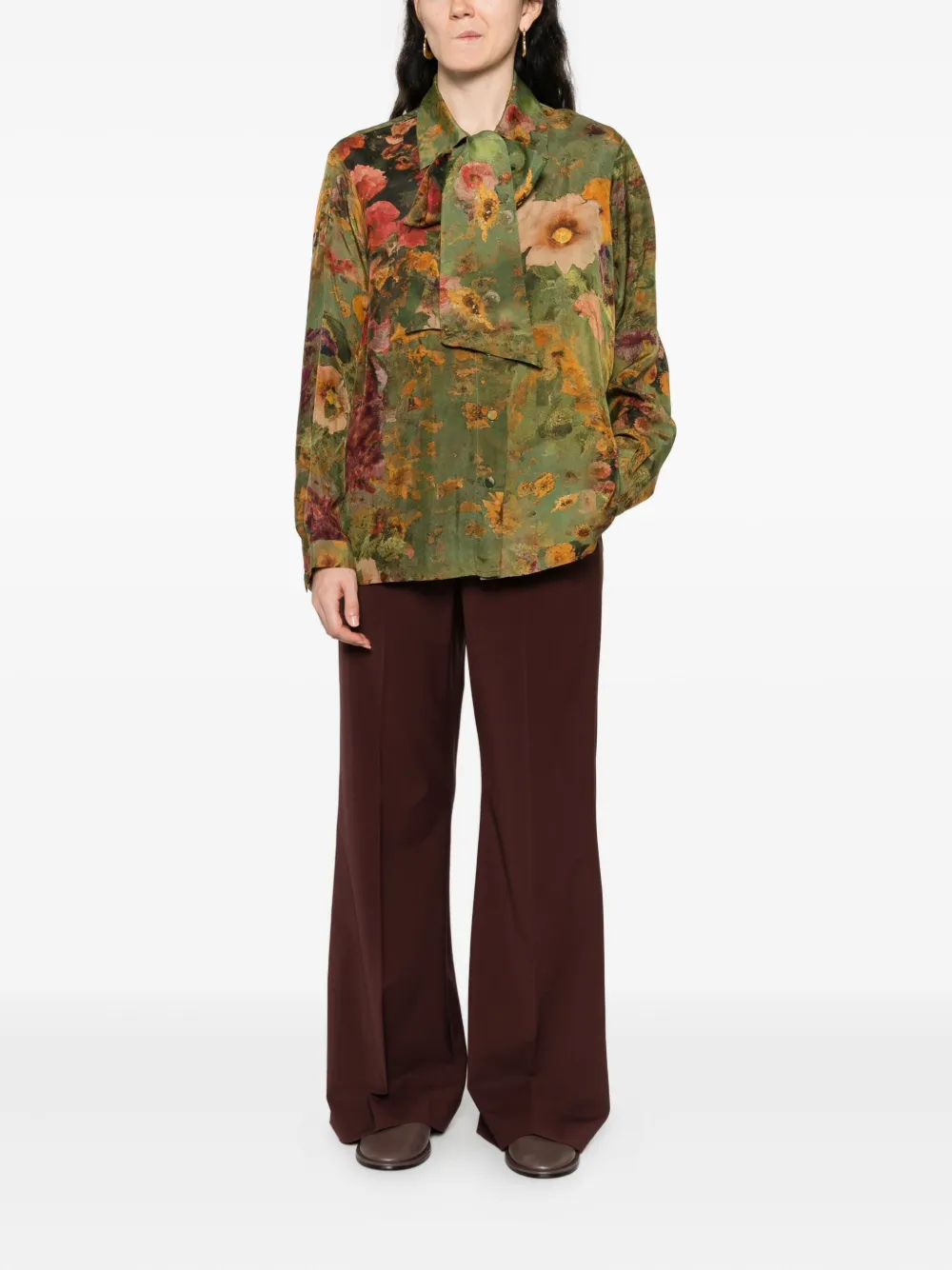 YAVI floral-print tie-neck top | Blouses | Image 2
