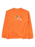 CARNE BOLLENTE Kisses From Paris embroidered t-shirt - Orange