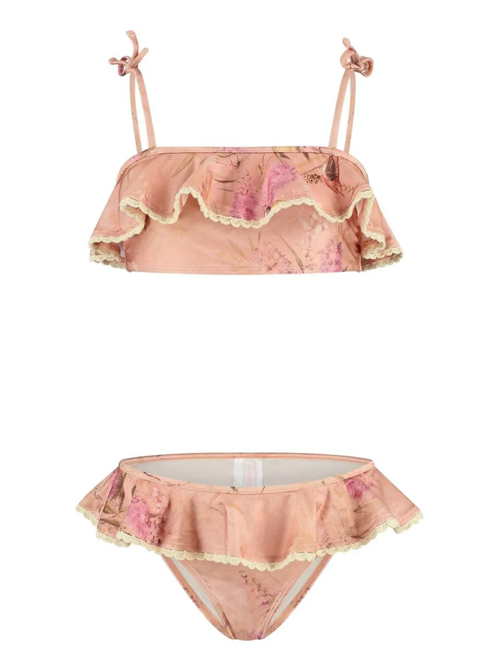 ZIMMER N Kids ruffled floral print bikini Roze