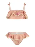 ZIMMERMANN Kids ruffled floral print bikini - Pink