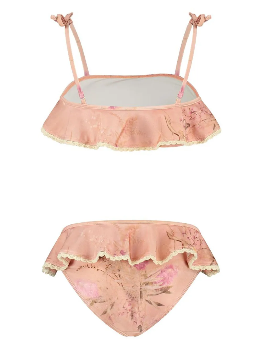 ZIMMERMANN Kids ruffled floral print bikini Roze