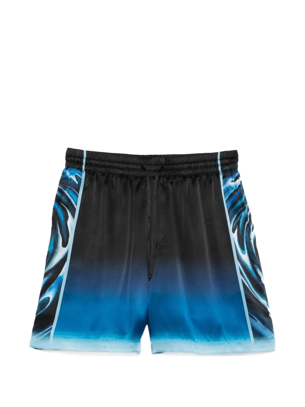 Casablanca warped logo silk shorts - Nero