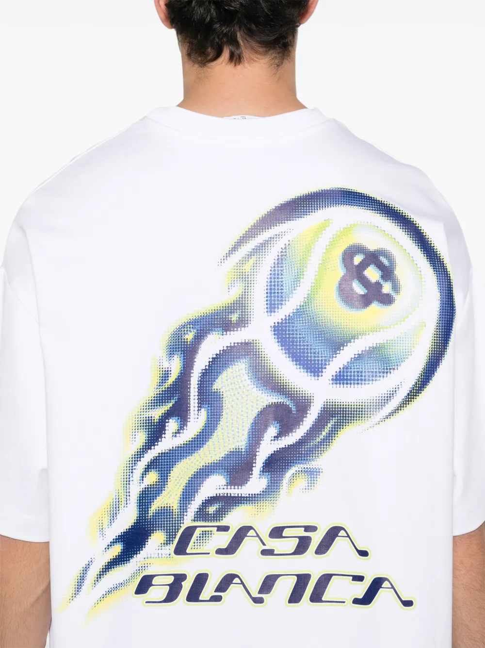 Casablanca Flaming Tennis Ball T-shirt Wit