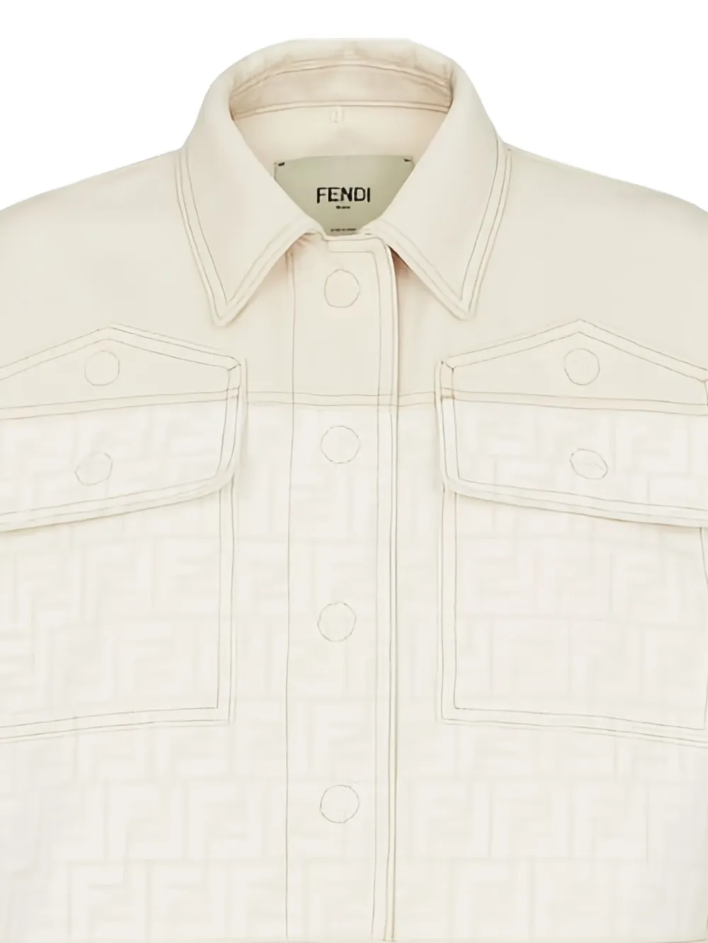 FENDI Denim jack met FF-logo Wit