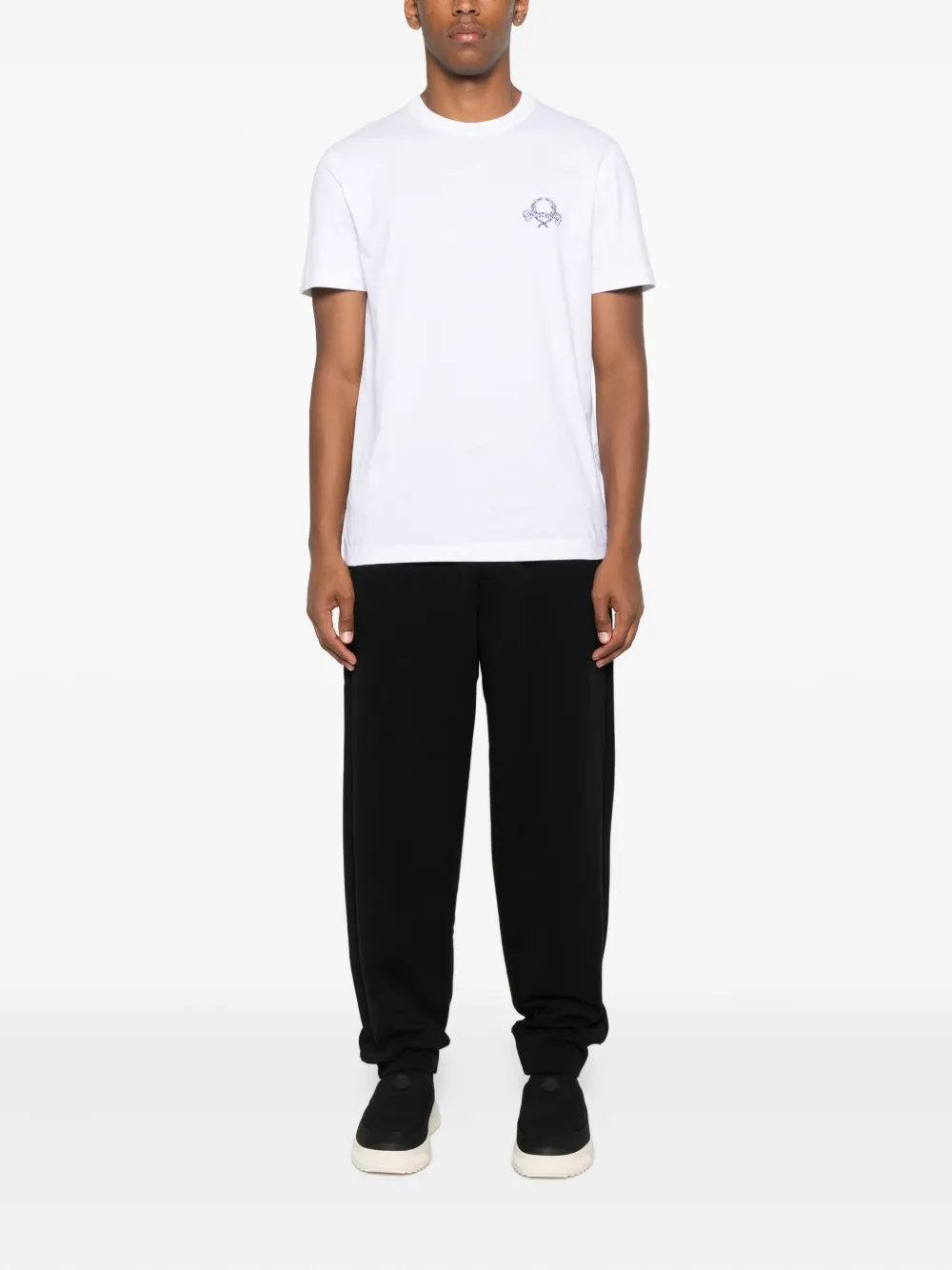 Moschino logo-embroidered cotton T-shirt Wit