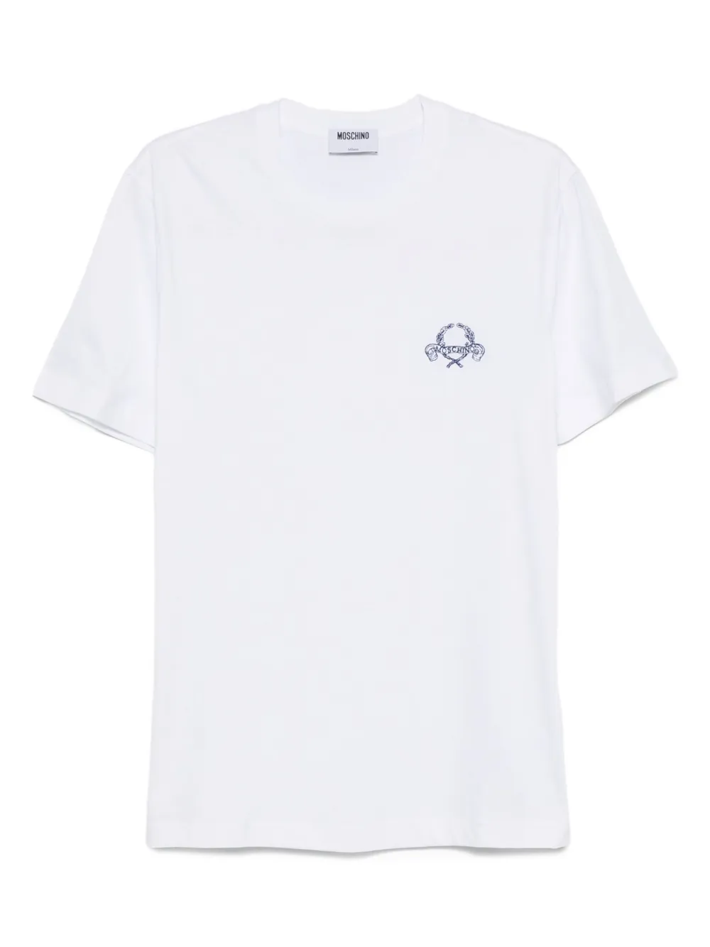 Moschino logo-embroidered cotton T-shirt Wit
