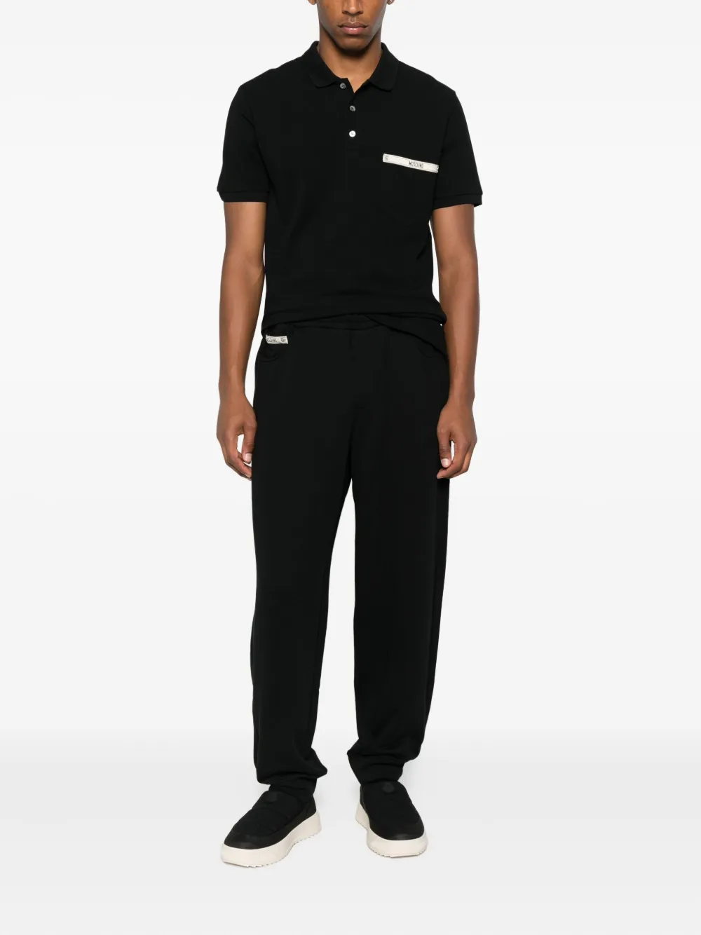 Moschino logo-print polo shirt Zwart