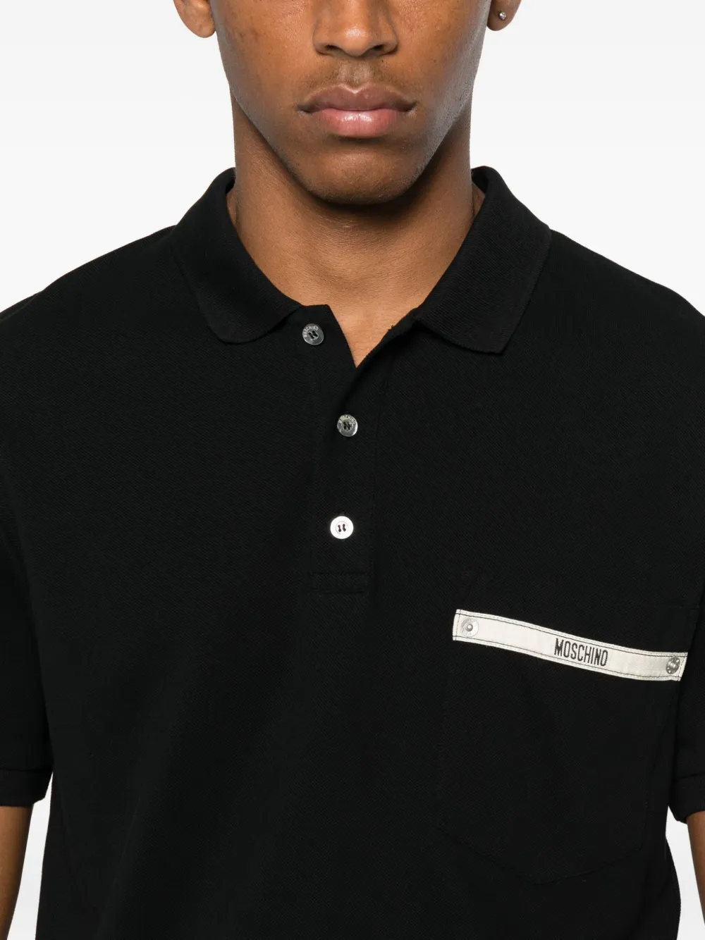 Moschino logo-print polo shirt Zwart