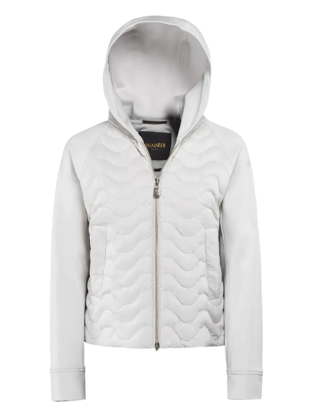 Moorer Bertha quilted hooded jacket Wit