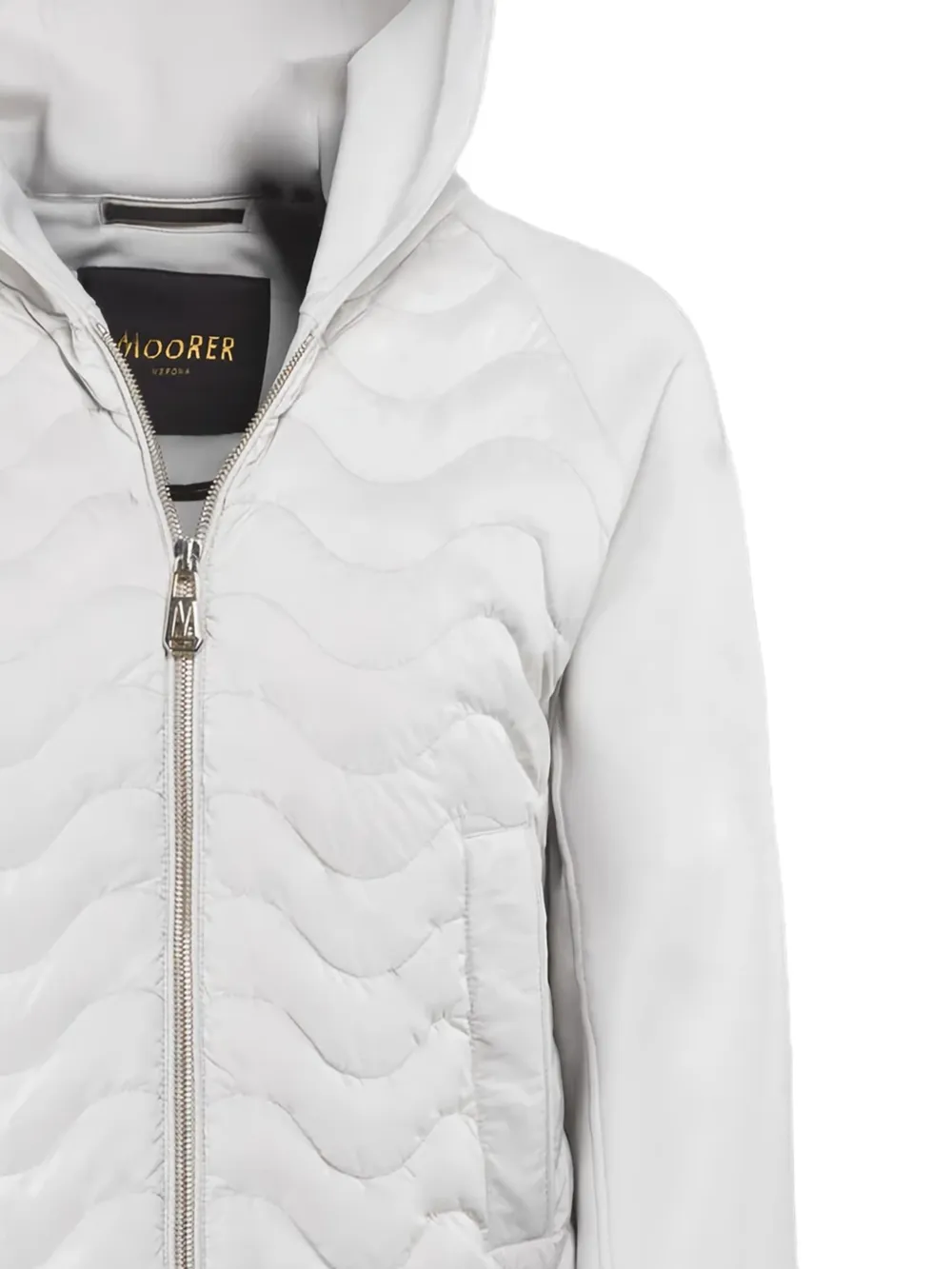 Moorer Bertha quilted hooded jacket Wit