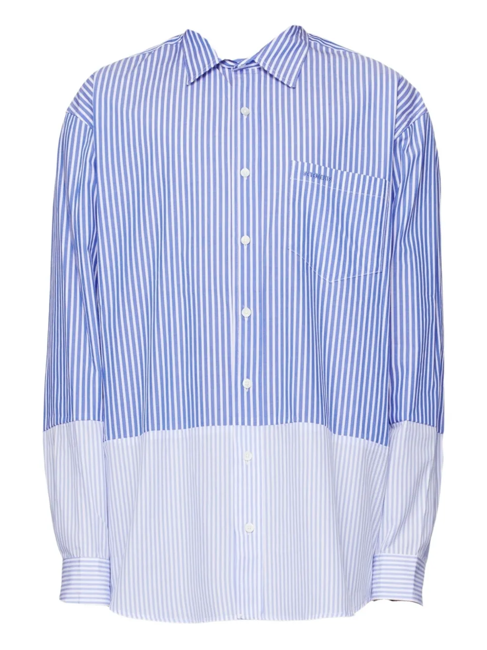 VETEMENTS striped pocket shirt - Blu