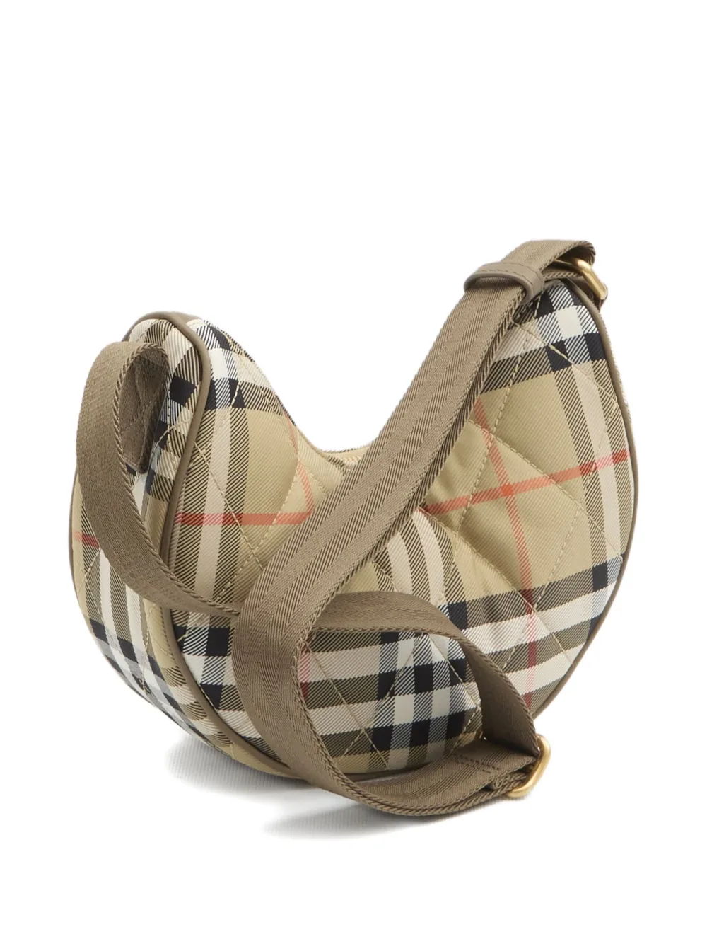 Burberry Horseshoe check quilted cross body bag Beige