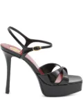 Saint Laurent 110mm crossover platform sandals - Black