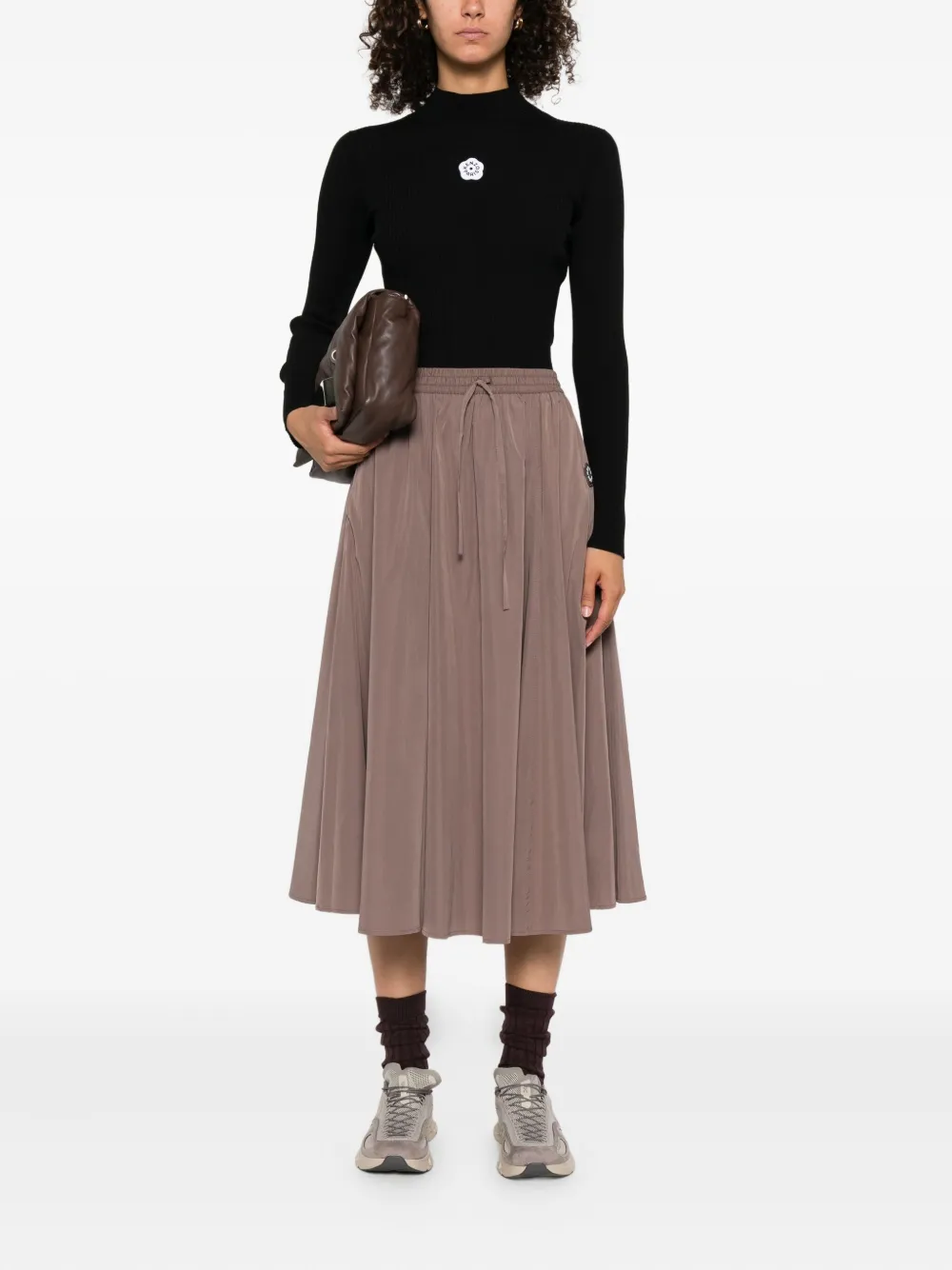 Kenzo Boke Flower 2.0 top met lange mouwen en gedrapeerde hals Zwart