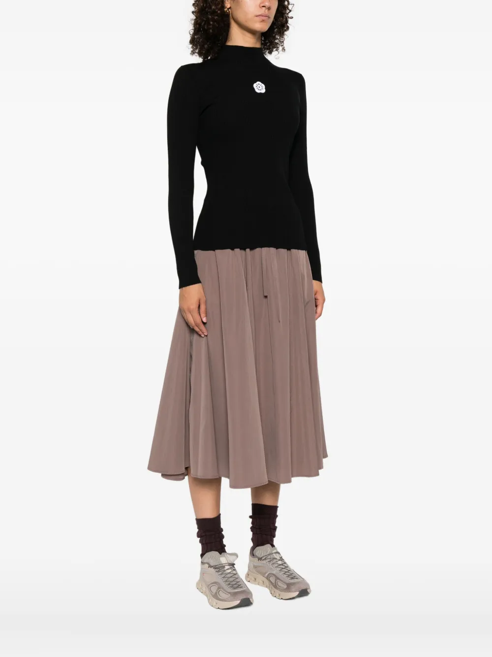 Kenzo Boke Flower 2.0 top met lange mouwen en gedrapeerde hals Zwart