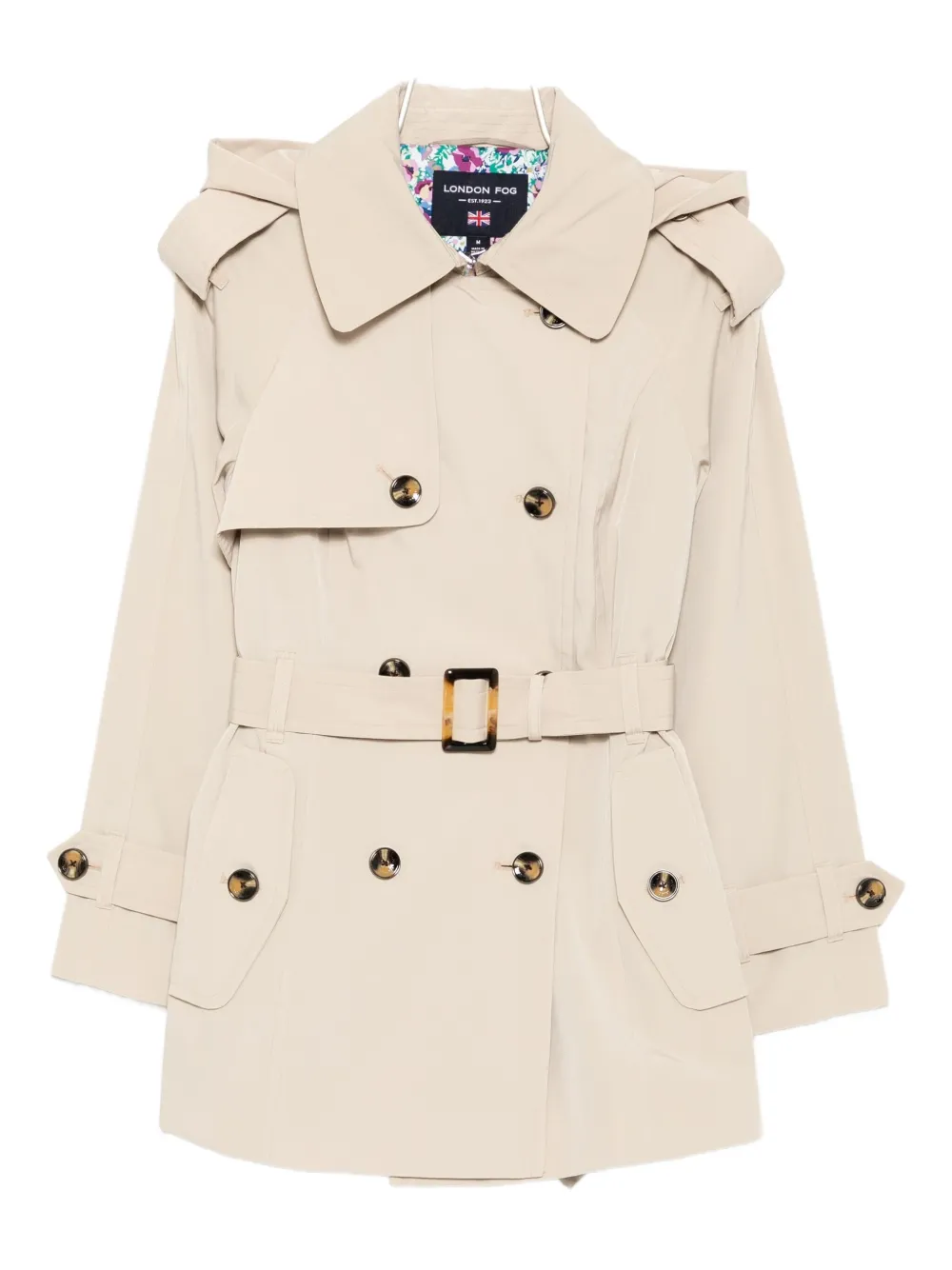 London Fog フーデッド トレンチコート In White