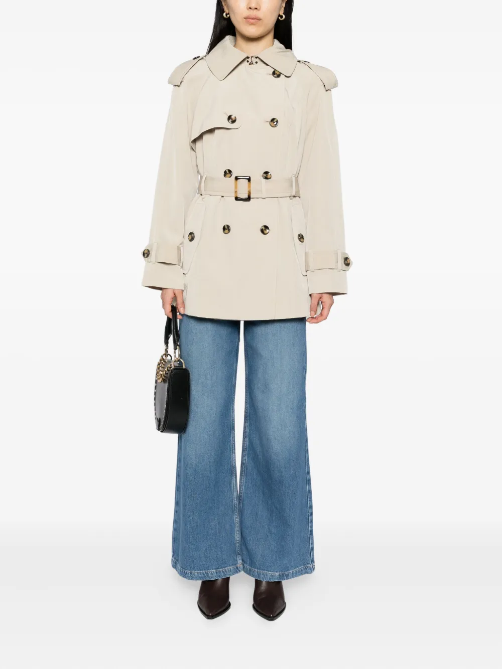 London Fog hooded belted short trench coat | Double Breasted & Peacoats | Image 2
