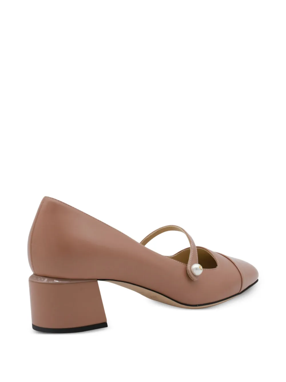 Jimmy Choo 45mm pearl-embellished block-heel pumps Neutrals