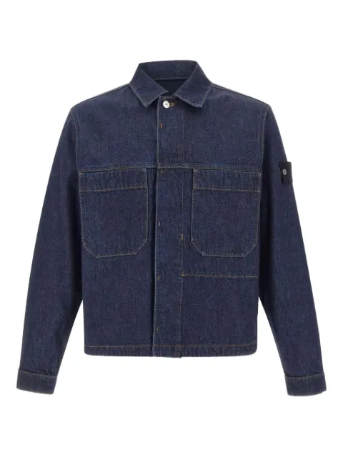Stone Island chamarra de mezclilla con parche de bolsillo