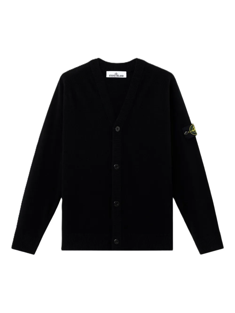 Stone Island パッチポケット カーディガン - ブラック Stone Island パッチポケット カーディガン - ブラック
