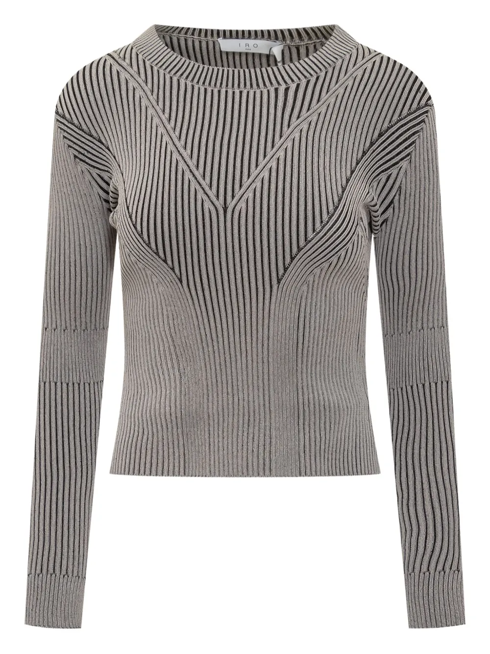 IRO Ribgebreid T-shirt Zwart