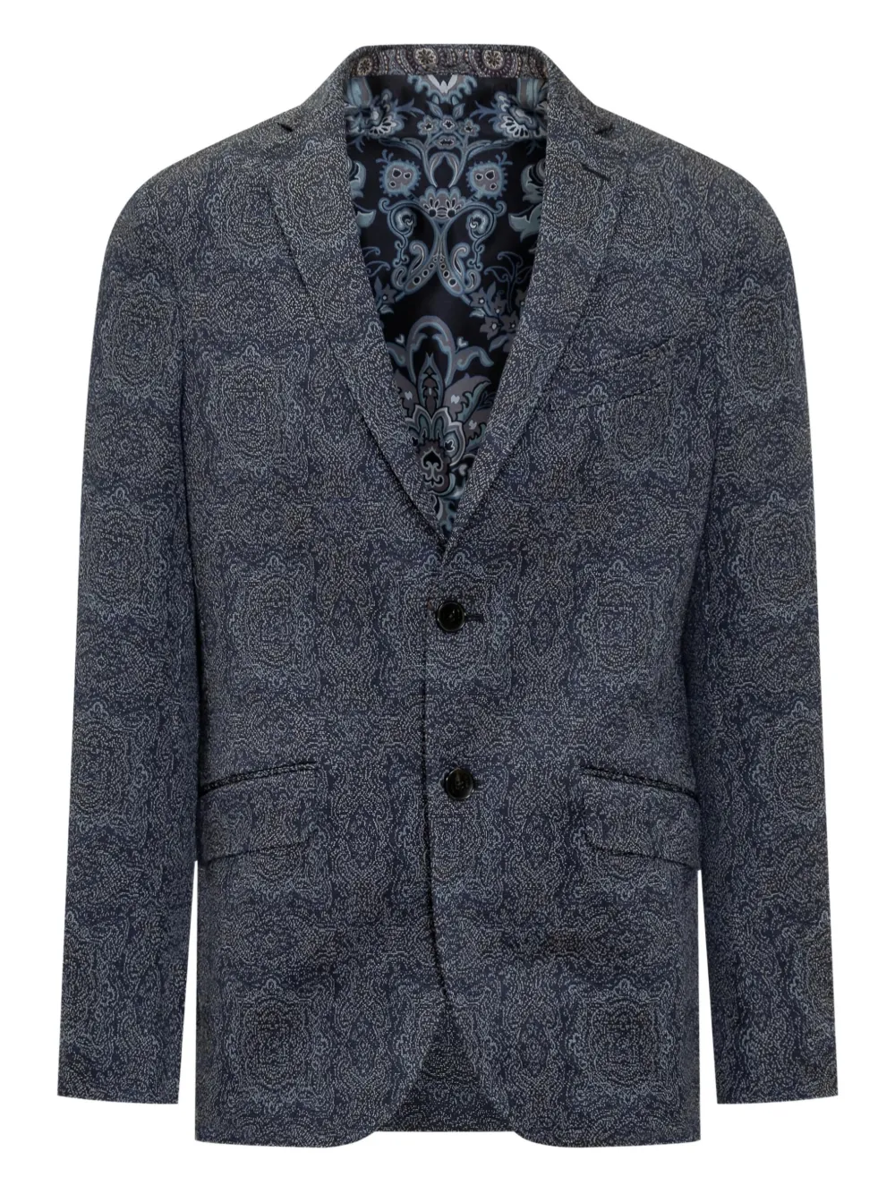 ETRO paisley print two-button blazer Blauw