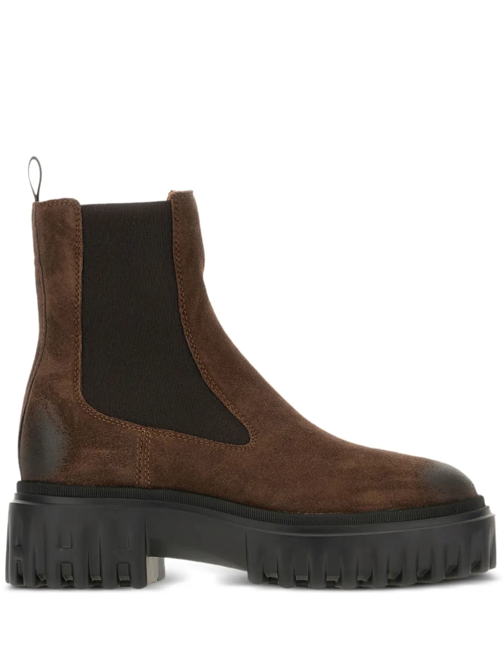 Hogan 50mm elastic-panel leather boots Brown