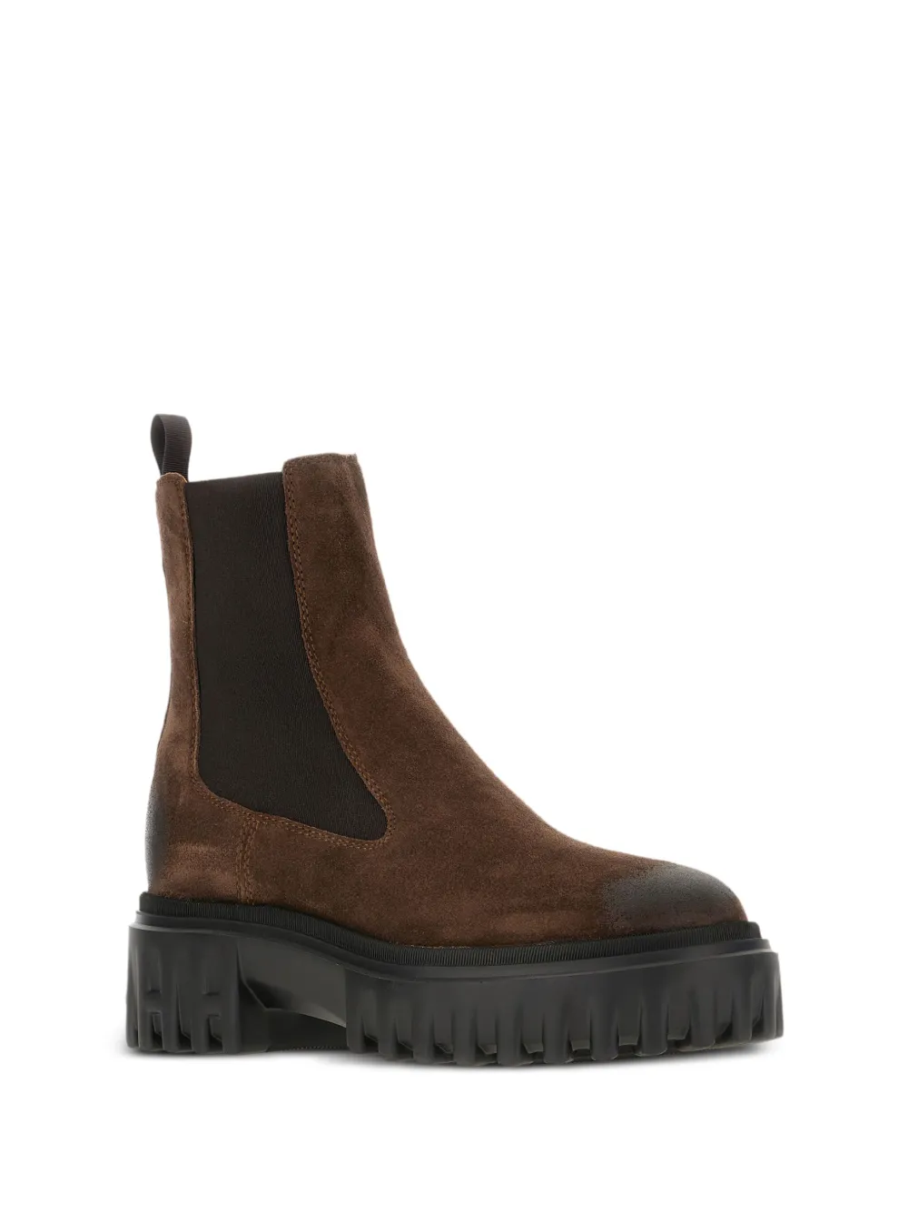 Hogan 50mm elastic-panel leather boots Brown