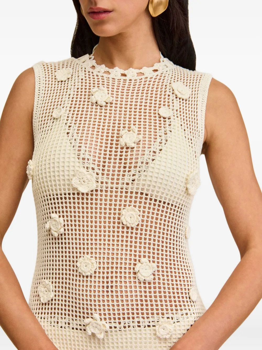 Cult Gaia Vermeer flower-embellished crochet dress | Day Dresses | Image 2
