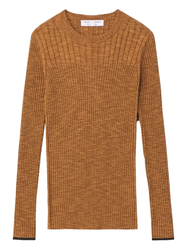 Proenza Schouler Ribbed Open-back Top in Brown