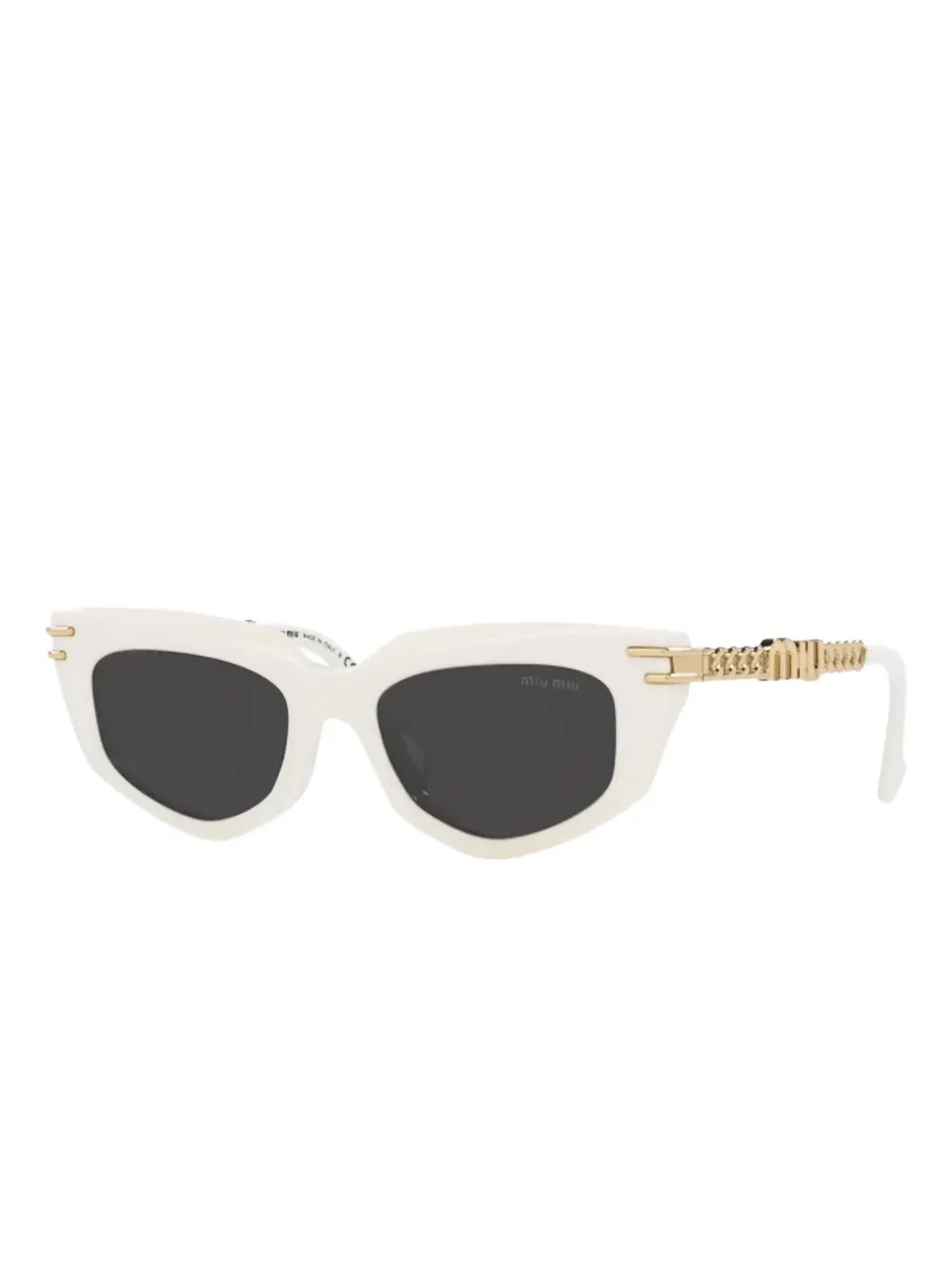 Miu Miu Eyewear cat-eye metal-temple sunglasses - Wit