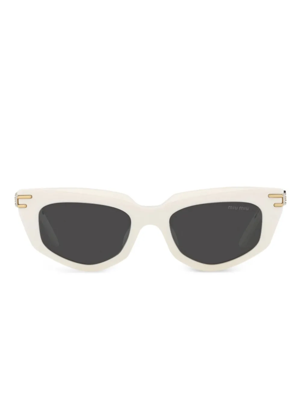 Miu Eyewear cat-eye metal-temple sunglasses Wit