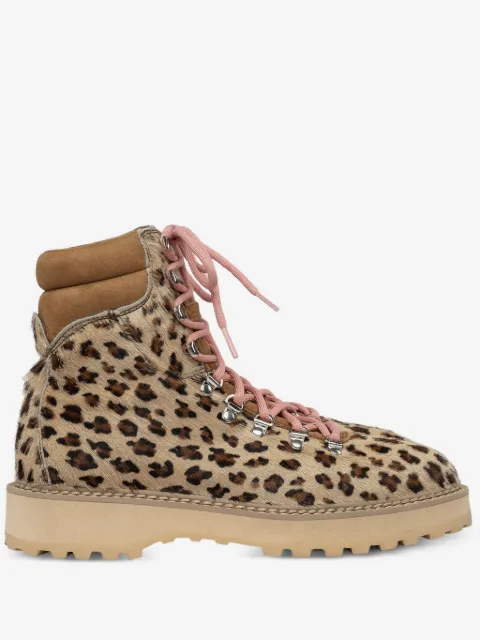 Diemme Monfumo leopard-print lace-up combat boots