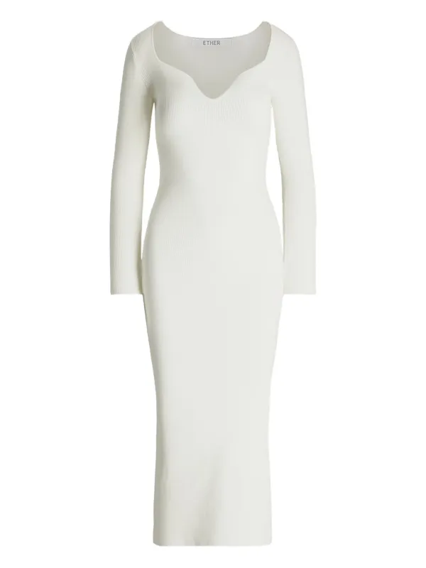 knee length dresses for ladies REVERY HIGH SPLIT LONG SLEEVE DRESS | CREAM | THIRD FORM | Women's  Australian Fashion — THIRD FORM main image 1