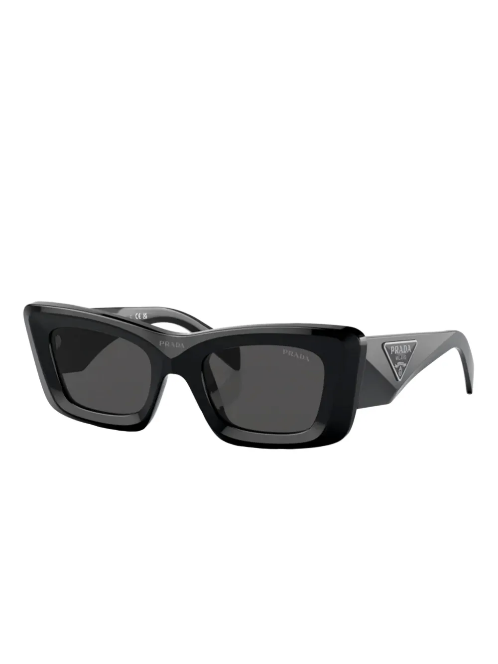 Prada Eyewear logo-plaque sunglasses - Zwart