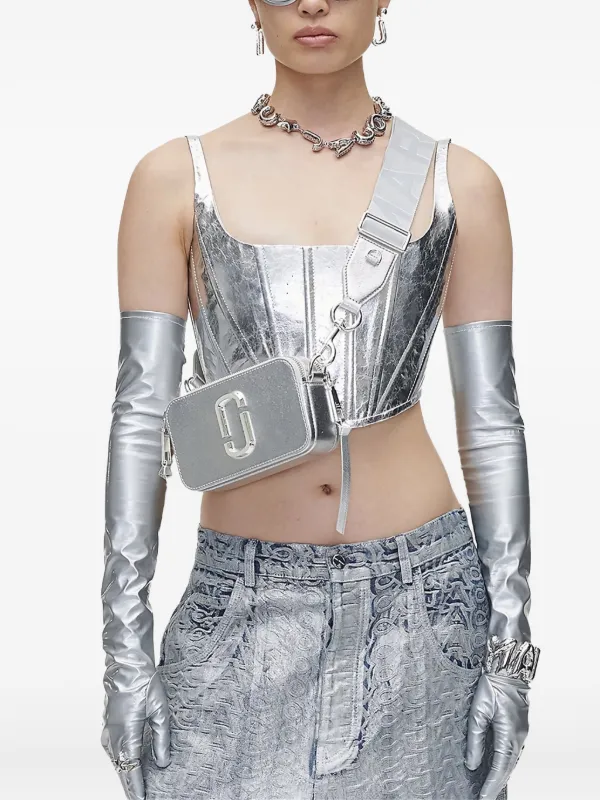 Marc Jacobs The Metallic Snapshot Camera Bag | Silver | FARFETCH
