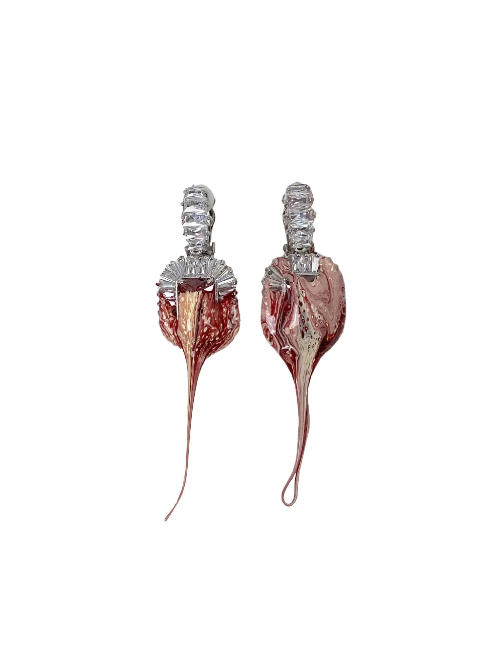 Ottolinger Drip clip-on earrings - レッド Ottolinger Drip clip-on earrings - レッド