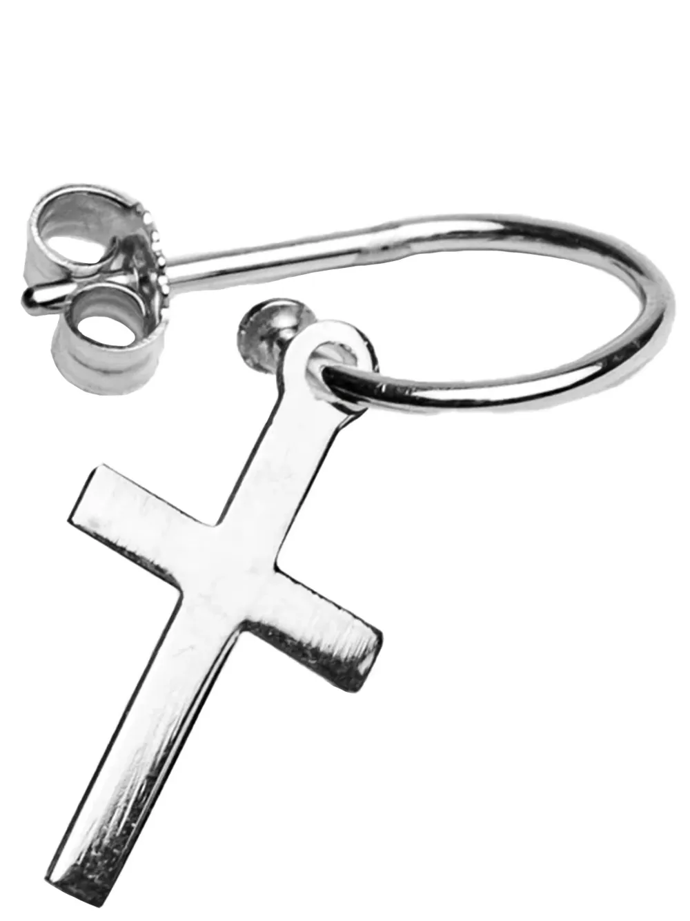 Saskia Diez cross hoop earring - Argento