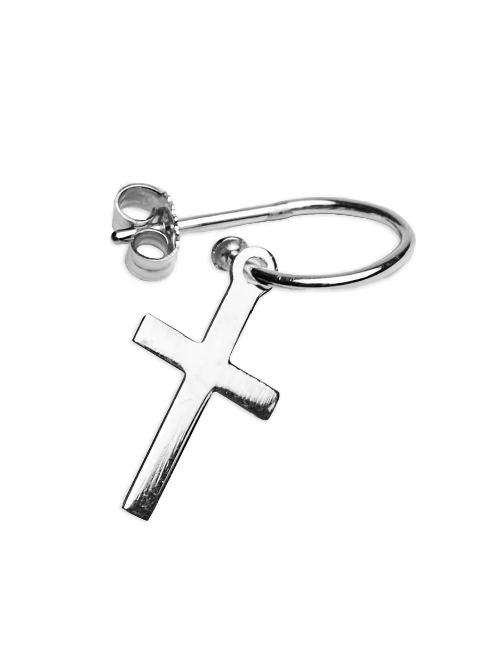 Saskia Diez cross hoop earring | Silver | Image 1