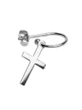 Saskia Diez cross hoop earring - Silver